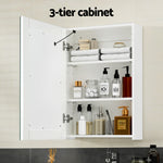 Bathroom Mirror Wall Cabinet LED Light Medicine Makeup Storage