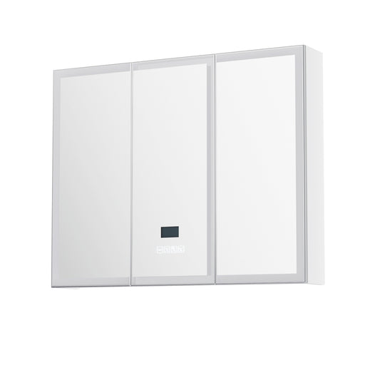 Bathroom Mirror Wall Cabinet LED Light Vanity Storage Organiser