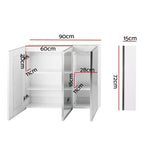 Bathroom Mirror Wall Cabinet LED Light Vanity Storage Organiser