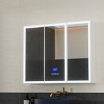 Bathroom Mirror Wall Cabinet LED Light Vanity Storage Organiser