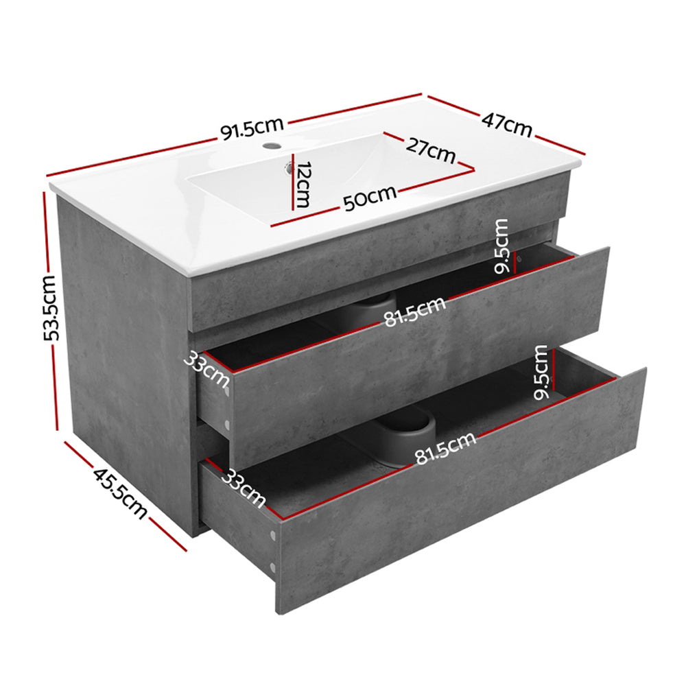 Vanity Unit 915Mm With Basin Grey