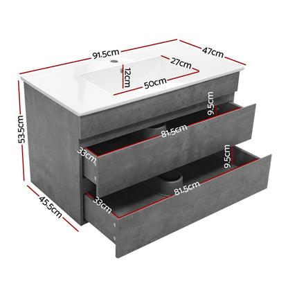 Vanity Unit 915Mm With Basin Grey