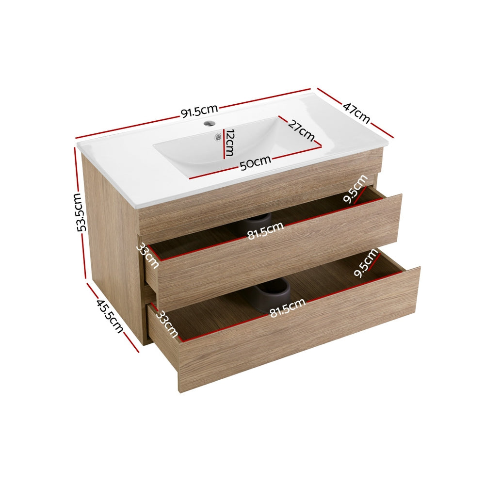 Vanity Unit 915Mm With Basin Oak