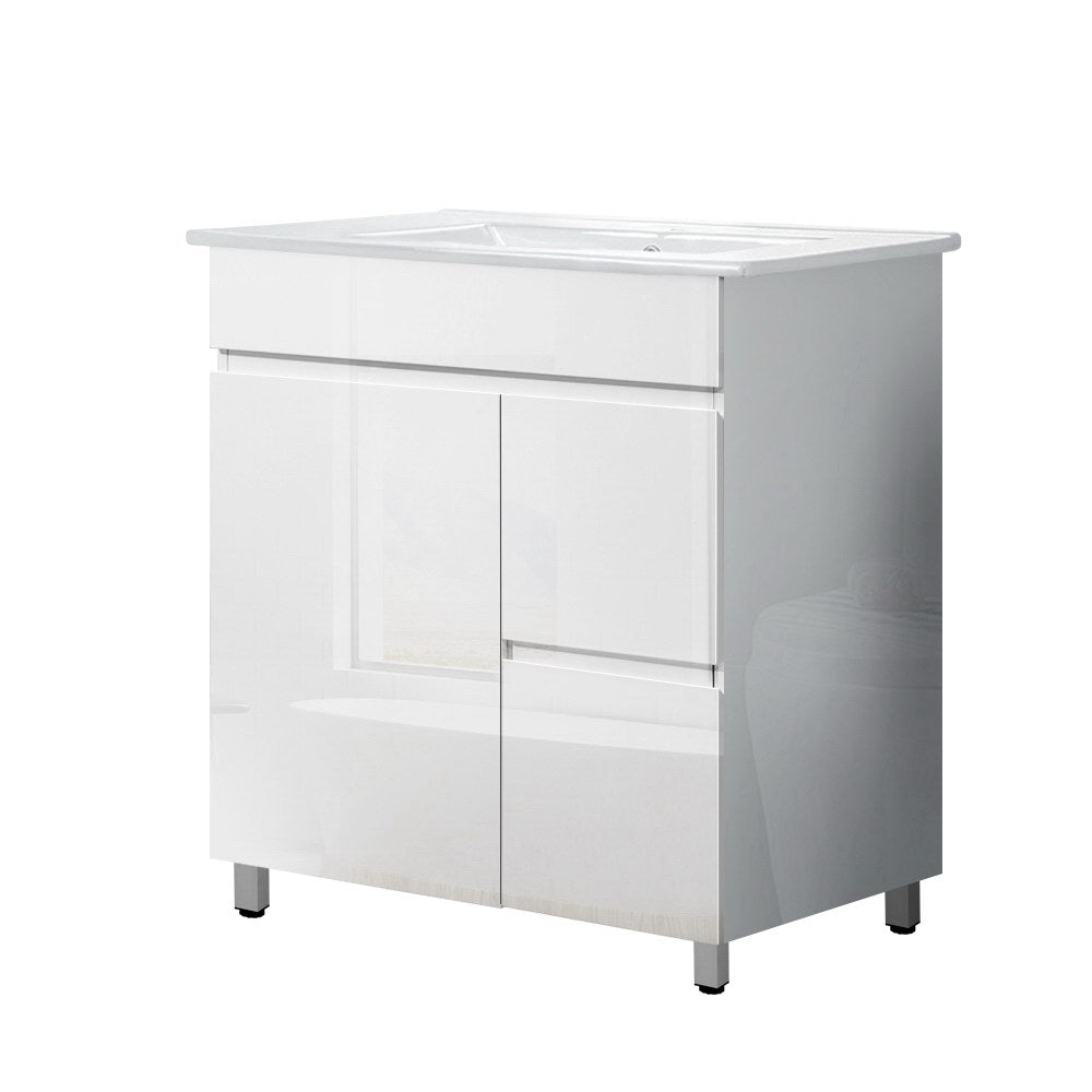 Bathroom Vanity Unit Freestanding Basin Cabinet 750mm - White