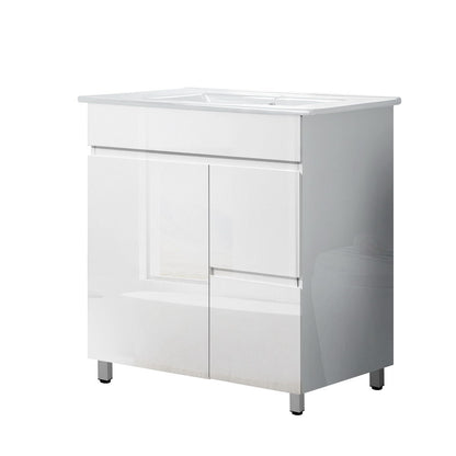 Bathroom Vanity Unit Freestanding Basin Cabinet 750mm - White