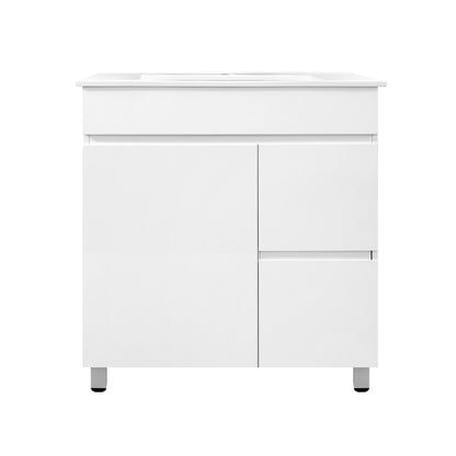 Bathroom Vanity Unit Freestanding Basin Cabinet 750mm - White