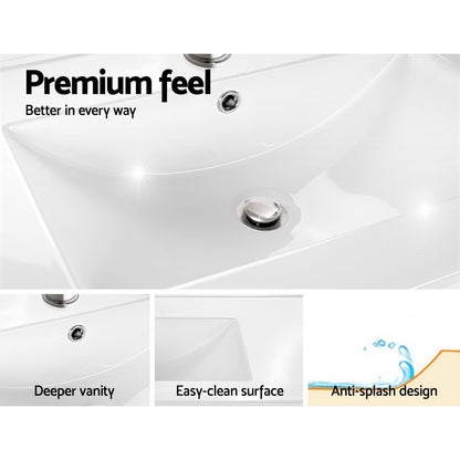 Bathroom Vanity Unit Freestanding Basin Cabinet 750mm - White