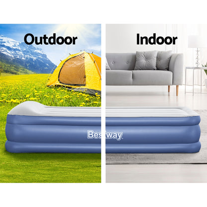 Air Mattress Inflatable Bed 46Cm Airbed Single Blue