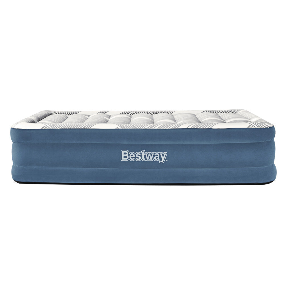 H&L Presents Air Mattress Bed Queen Size Inflatable Camping Beds Print Top Carry Bag