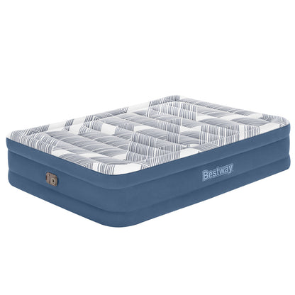 H&L Presents Air Mattress Bed Queen Size Inflatable Camping Beds Print Top Carry Bag