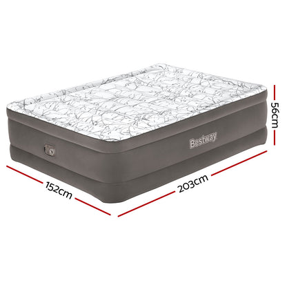 Air Mattress Queen Inflatable Bed 56Cm Airbed Grey