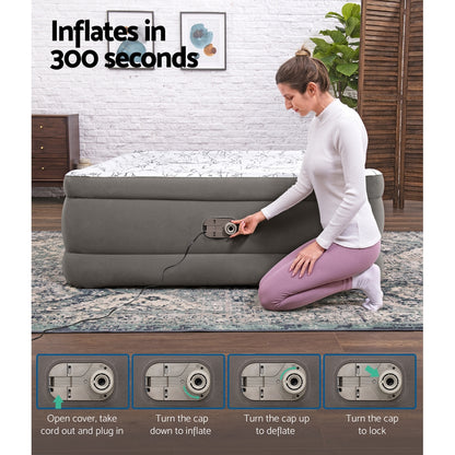 Air Mattress Queen Inflatable Bed 56Cm Airbed Grey