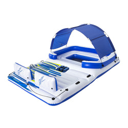 Pool Float Island Inflatable Lounge 6-Person Seat Canopy