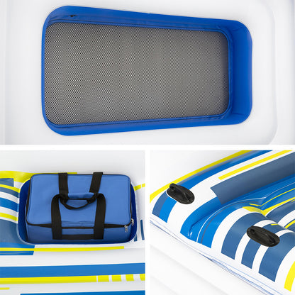 Pool Float Island Inflatable Lounge 6-Person Seat Canopy