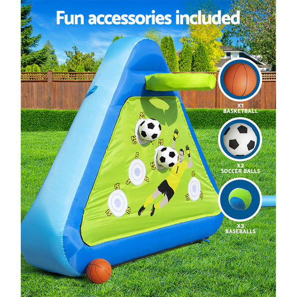  Outdoor Triple Play Soccer basketball  Sports Board Inflatable,225cm x 50cm x 185cm