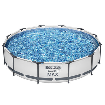 366X76Cm Steel Frame Round Above Ground Pool W/ Filter Pump
