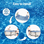 366X100Cm Steel Frame Round Above Ground Pool W/ Filter Pump 9150L