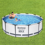 366X100Cm Steel Frame Round Above Ground Pool W/ Filter Pump 9150L