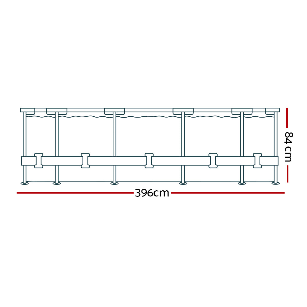 Bestway 3.69M Swimming Pool Above Ground Filter Pump Steel Pro Frame Pools
