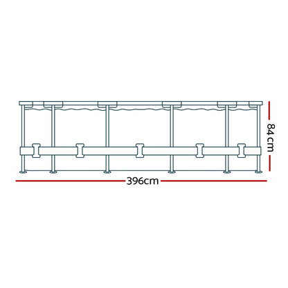 Bestway 3.69M Swimming Pool Above Ground Filter Pump Steel Pro Frame Pools