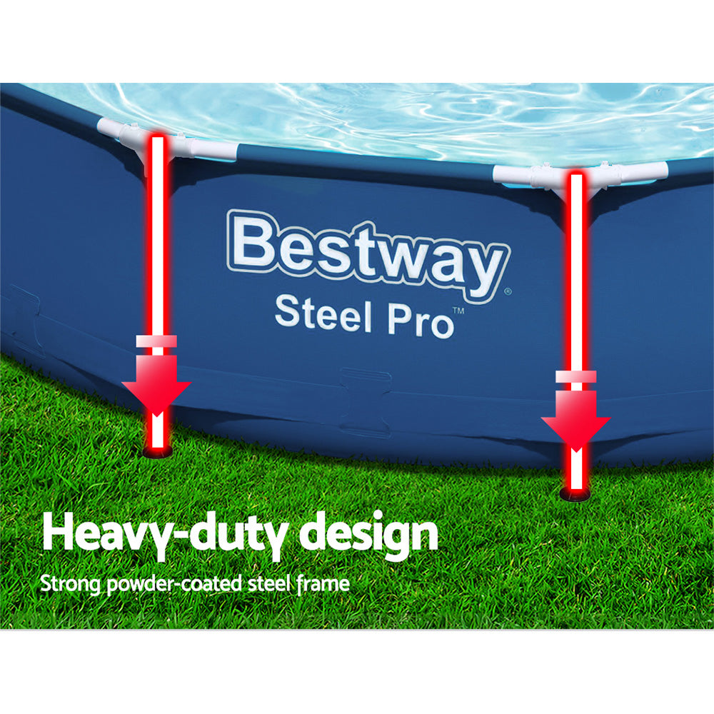 Bestway 3.69M Swimming Pool Above Ground Filter Pump Steel Pro Frame Pools