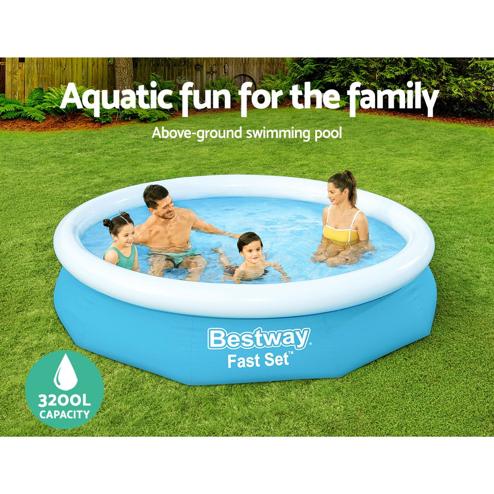 305X66Cm Above Ground Round Inflatable Pool W/ Filter Pump 3200L