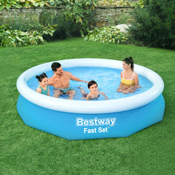 305X66Cm Above Ground Round Inflatable Pool W/ Filter Pump 3200L