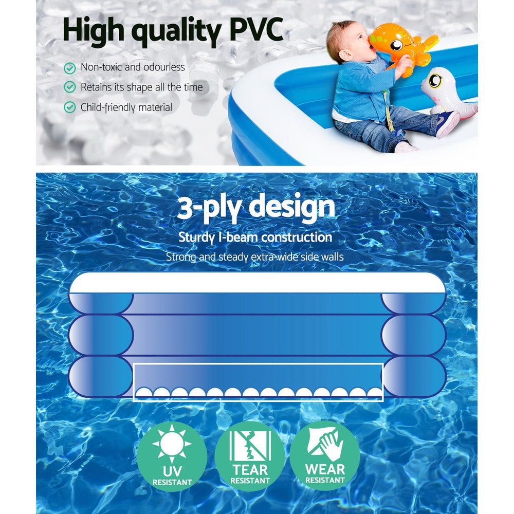 305X183X56Cm Inflatable Above Ground Swimming Pool