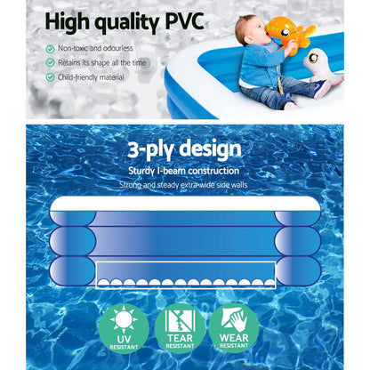 305X183X56Cm Inflatable Above Ground Swimming Pool