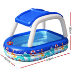 Above Ground Swimming Kids Play Pools,282 L  Inflatable Canopy Sunshade