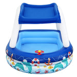 Above Ground Swimming Kids Play Pools,282 L  Inflatable Canopy Sunshade