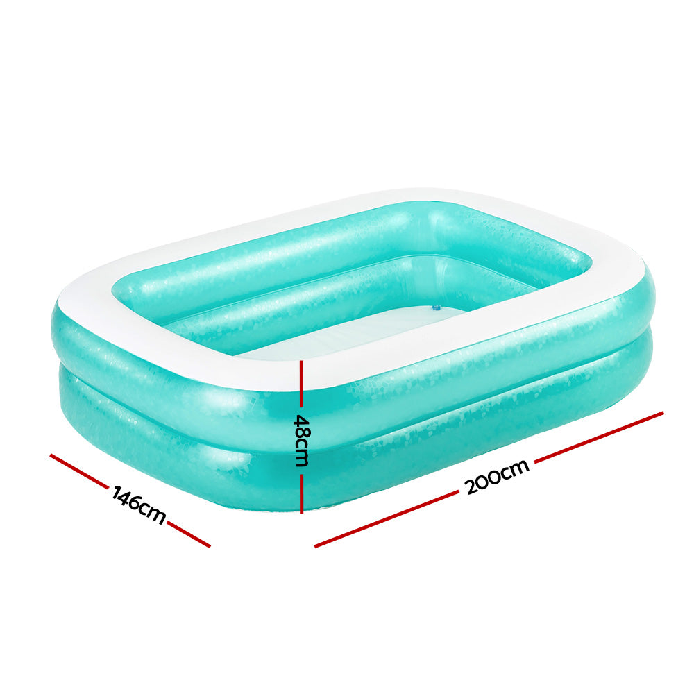 200X146X48Cm Inflatable Above Ground Swimming Pool 450L