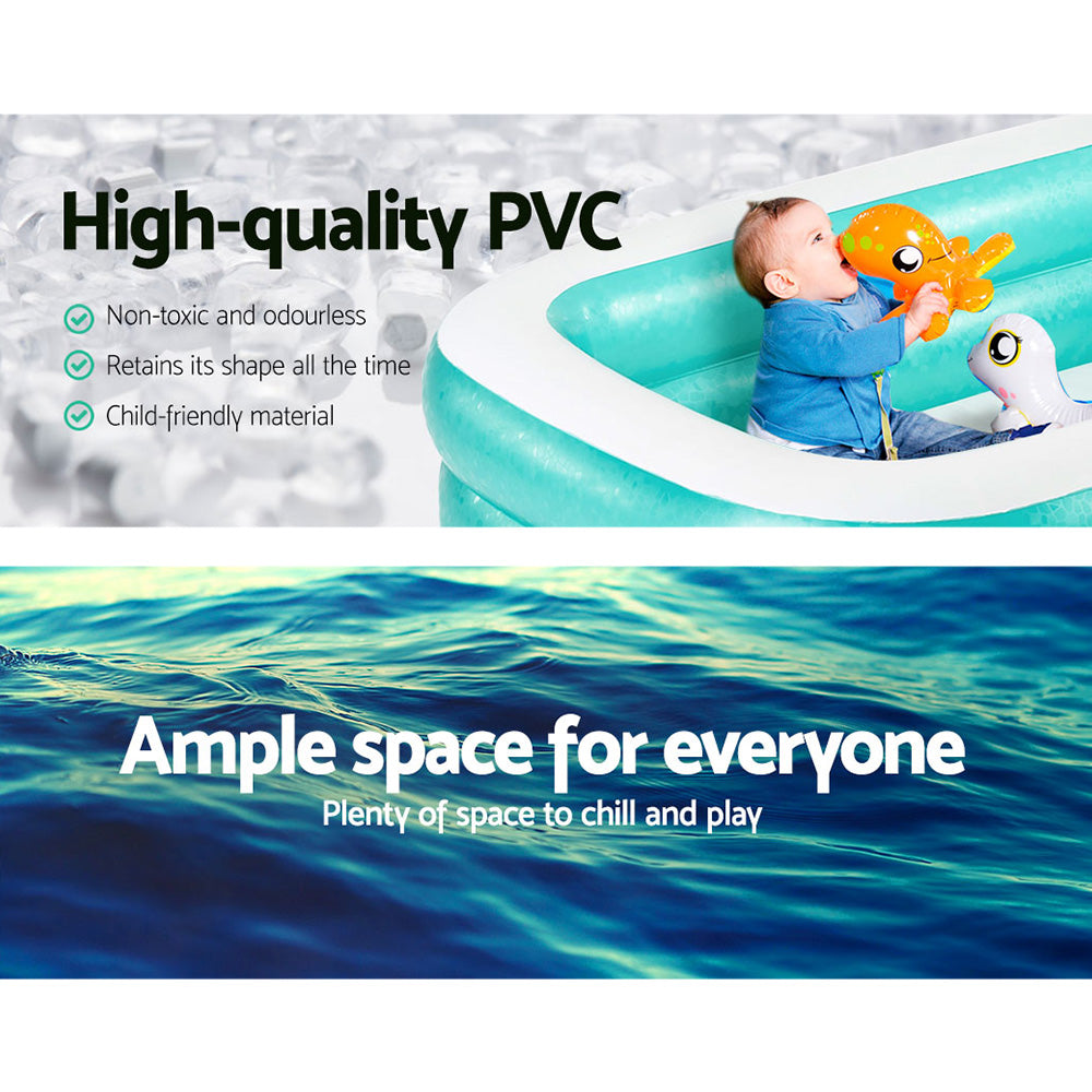 200X146X48Cm Inflatable Above Ground Swimming Pool 450L