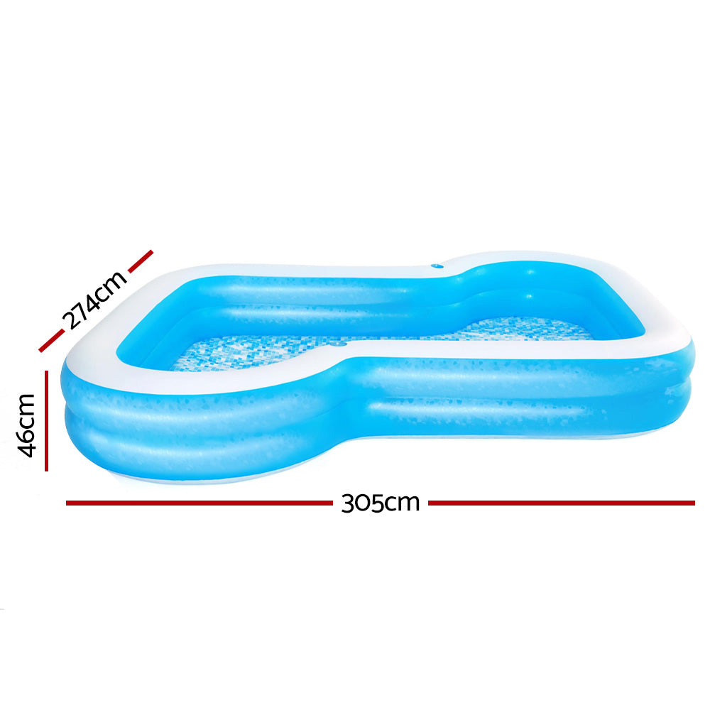 Kids Pool 305X274X46Cm Inflatable Above Ground Swimming Pools 1207L