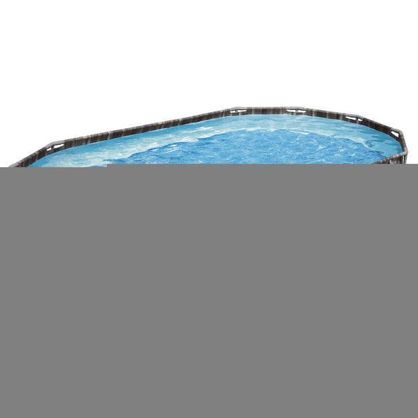  Swimming Pool Steel Frame Pool Set 6.1x3.66m w/ Filter Pump Ladder Cover