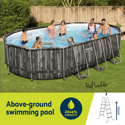 Swimming Pool Steel Frame Pool Set 6.1x3.66m w/ Filter Pump Ladder Cover