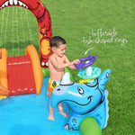 Kids Inflatable Play Splash Pool w/ Slide 242x140cm