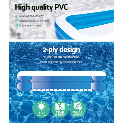 251X168X102Cm Inflatable Above Ground Swimming Play Pool 636L