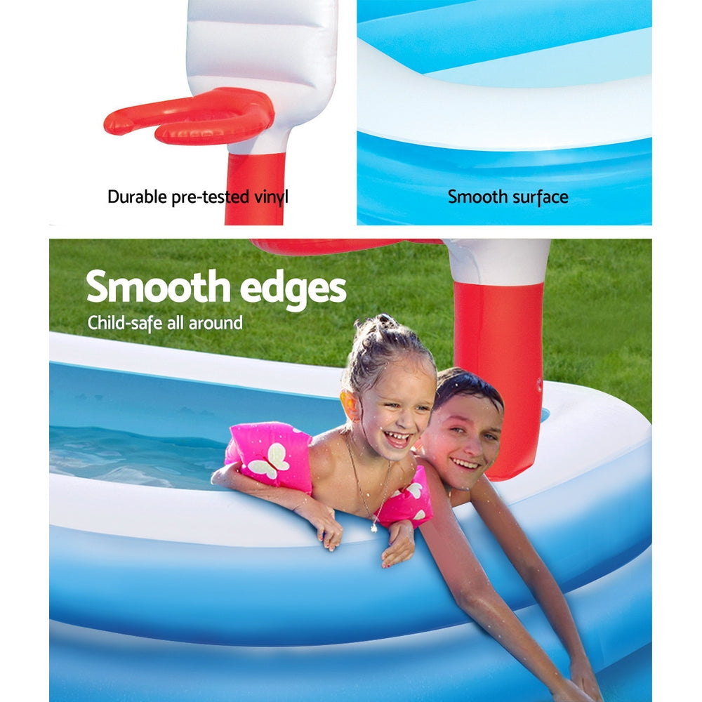 251X168X102Cm Inflatable Above Ground Swimming Play Pool 636L