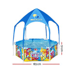 Kids Pool 183X51Cm Steel Frame Swimming Play Pools Canopy 930L