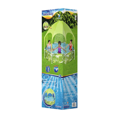 Kids Pool 244X51Cm Steel Frame Swimming Play Pools Canopy 1688L