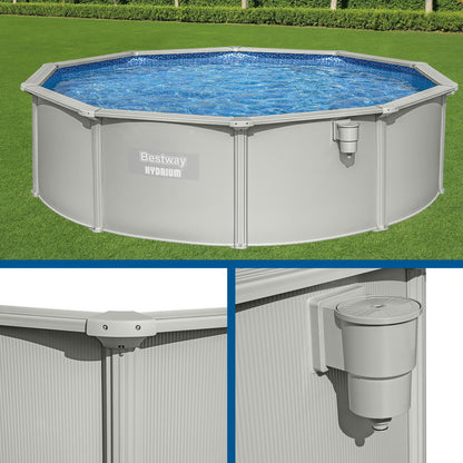 Swimming Pool Steel Frame Round Pool Set 457cm w/ Filter Ladder 17430L