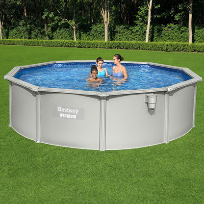 Swimming Pool Steel Frame Round Pool Set 457cm w/ Filter Ladder 17430L