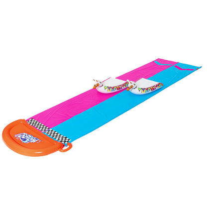 Water Slide Slip Kids 488Cm Dual Slides Splash Pad