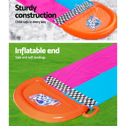 Water Slide Slip Kids 488Cm Dual Slides Splash Pad