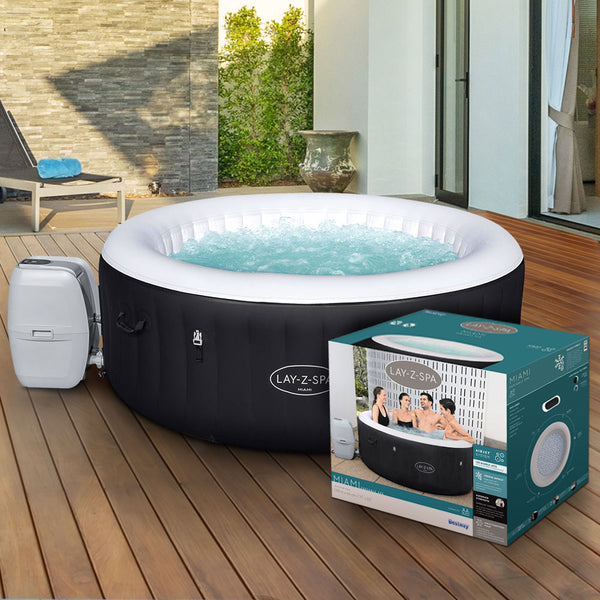  Inflatable Spa Pool Massage Hot Tub Portable Lay-Z Spa Bath Pools-Black