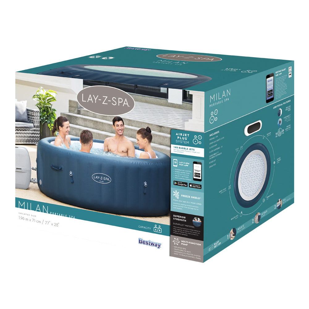 Bestway Spa Pool Massage Hot Tub Inflatable Lay-Z Bath Pools Smart App Control,Approx