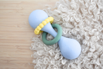Silicone sensory maraca ratttle blue