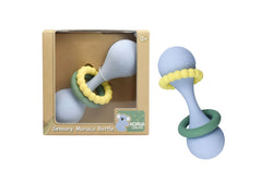 Silicone sensory maraca ratttle blue