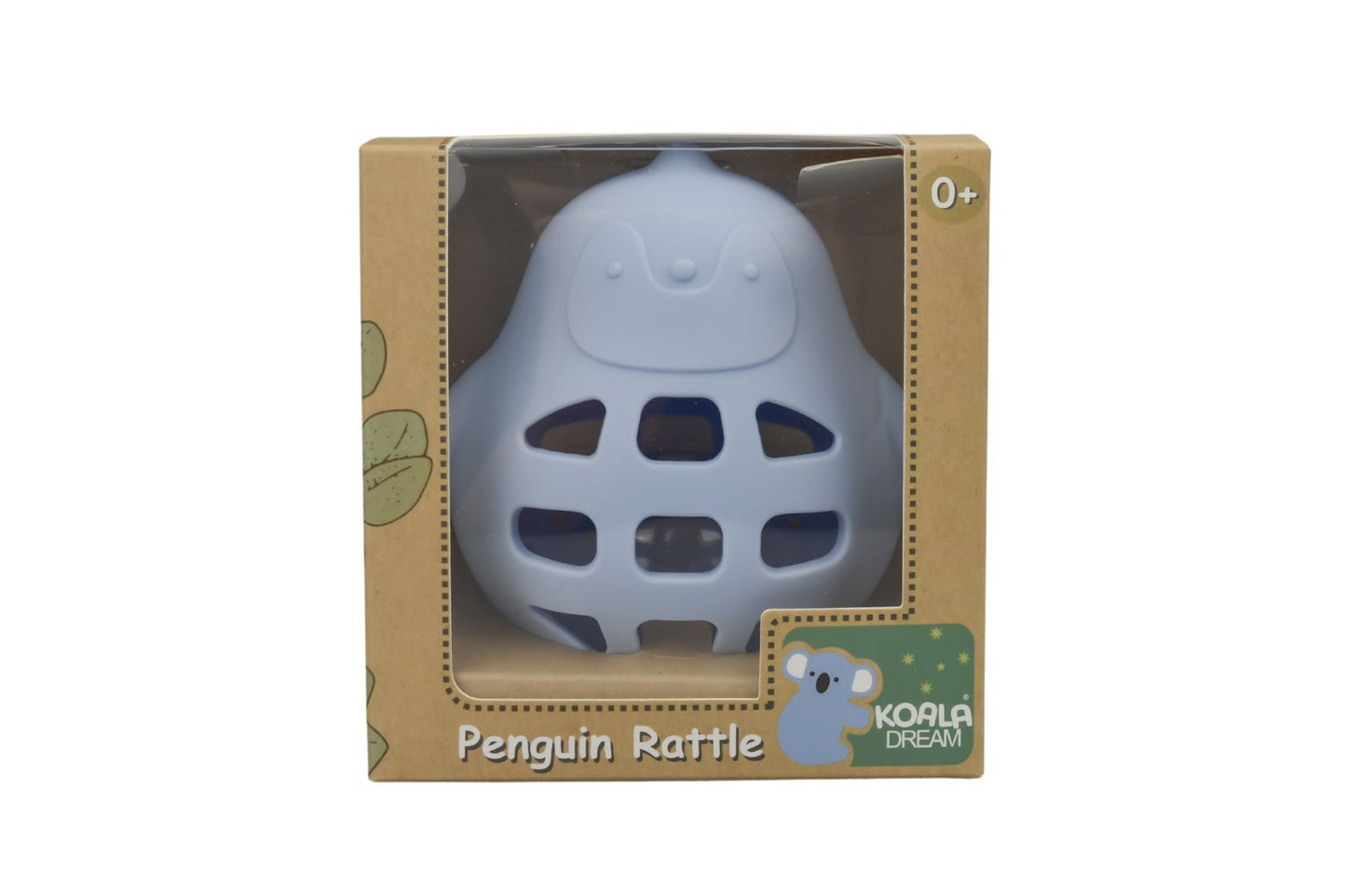 Silicone penguin rattle blue